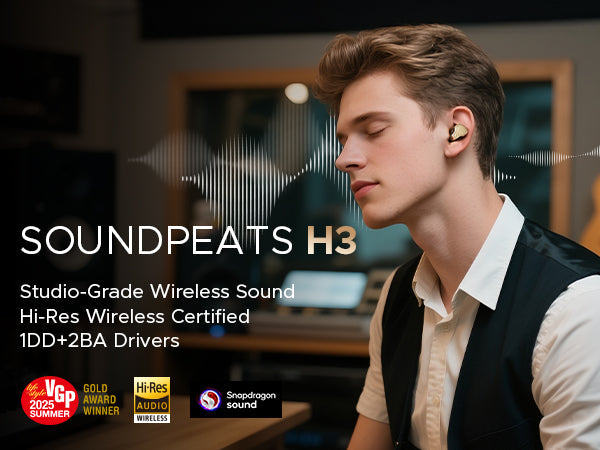 SOUNDPEATS New H3 True Wireless Earbuds with Triple-Driver System Deliver Dynamic, Hi-Res Sound